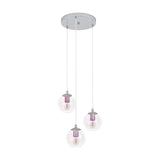 Karnarne Glass 3 Light Pendant - Chrome