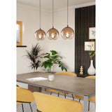 Karnarne Glass Linear Pendant Light - Black