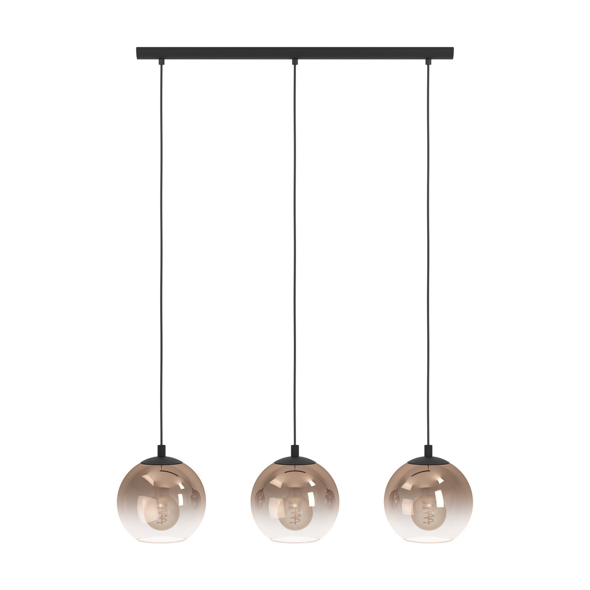 Karnarne Glass Linear Pendant Light - Black