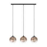 Karnarne Glass Linear Pendant Light - Black