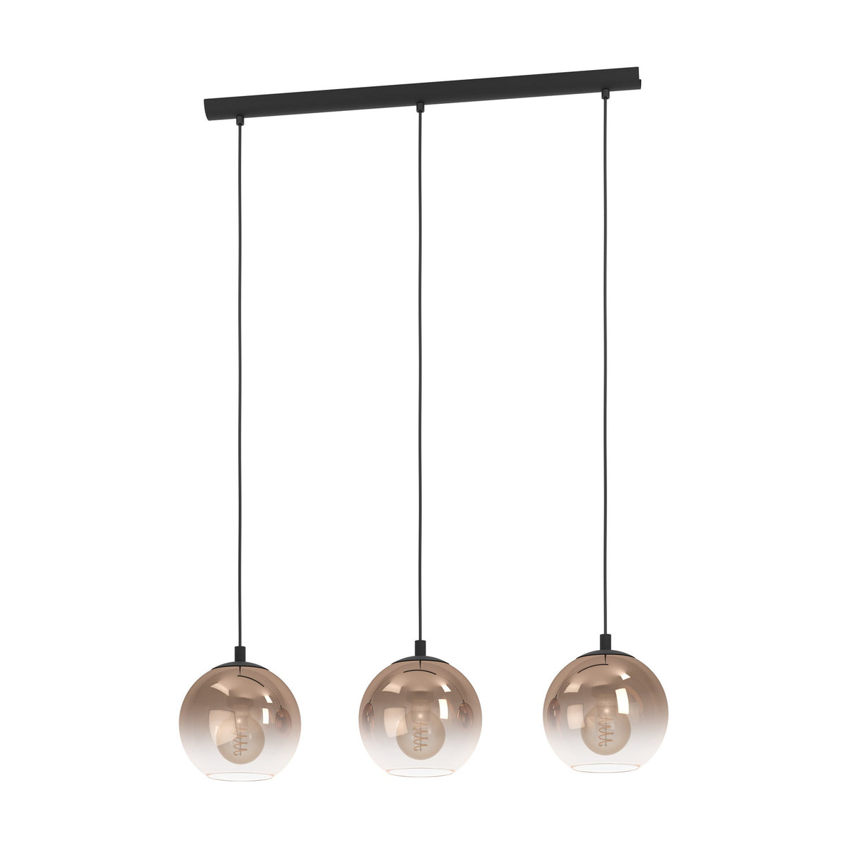 Karnarne Glass Linear Pendant Light - Black