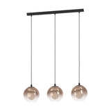 Karnarne Glass Linear Pendant Light - Black