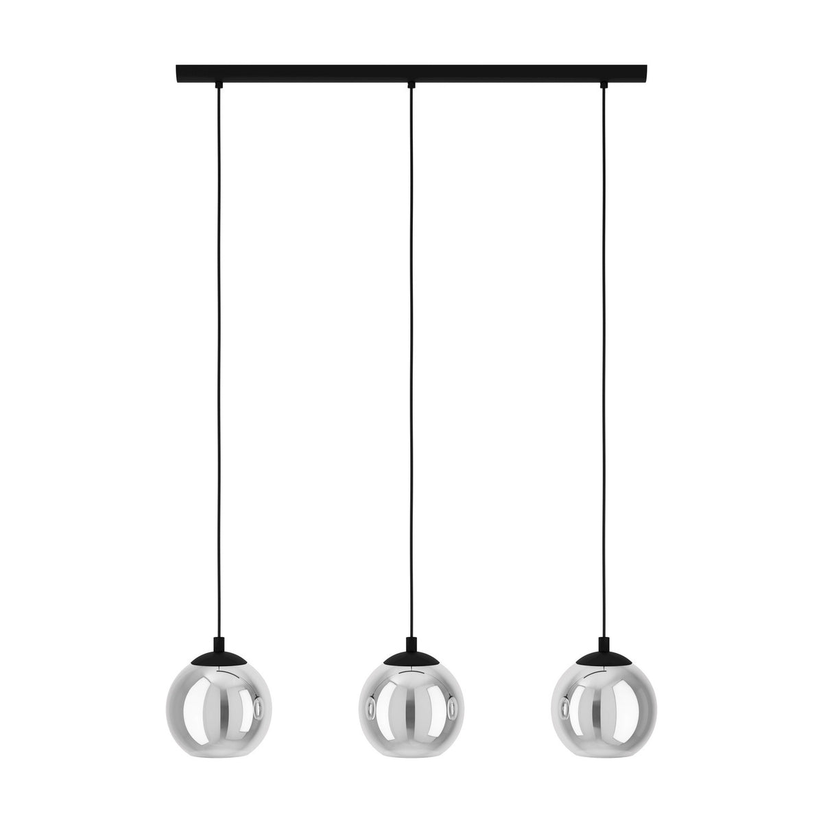 Karnarne Smoked Glass Linear Pendant Light - Black