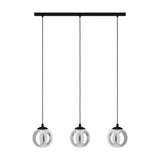 Karnarne Smoked Glass Linear Pendant Light - Black