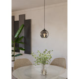 Karnarne Smoked Glass Pendant Light - Black