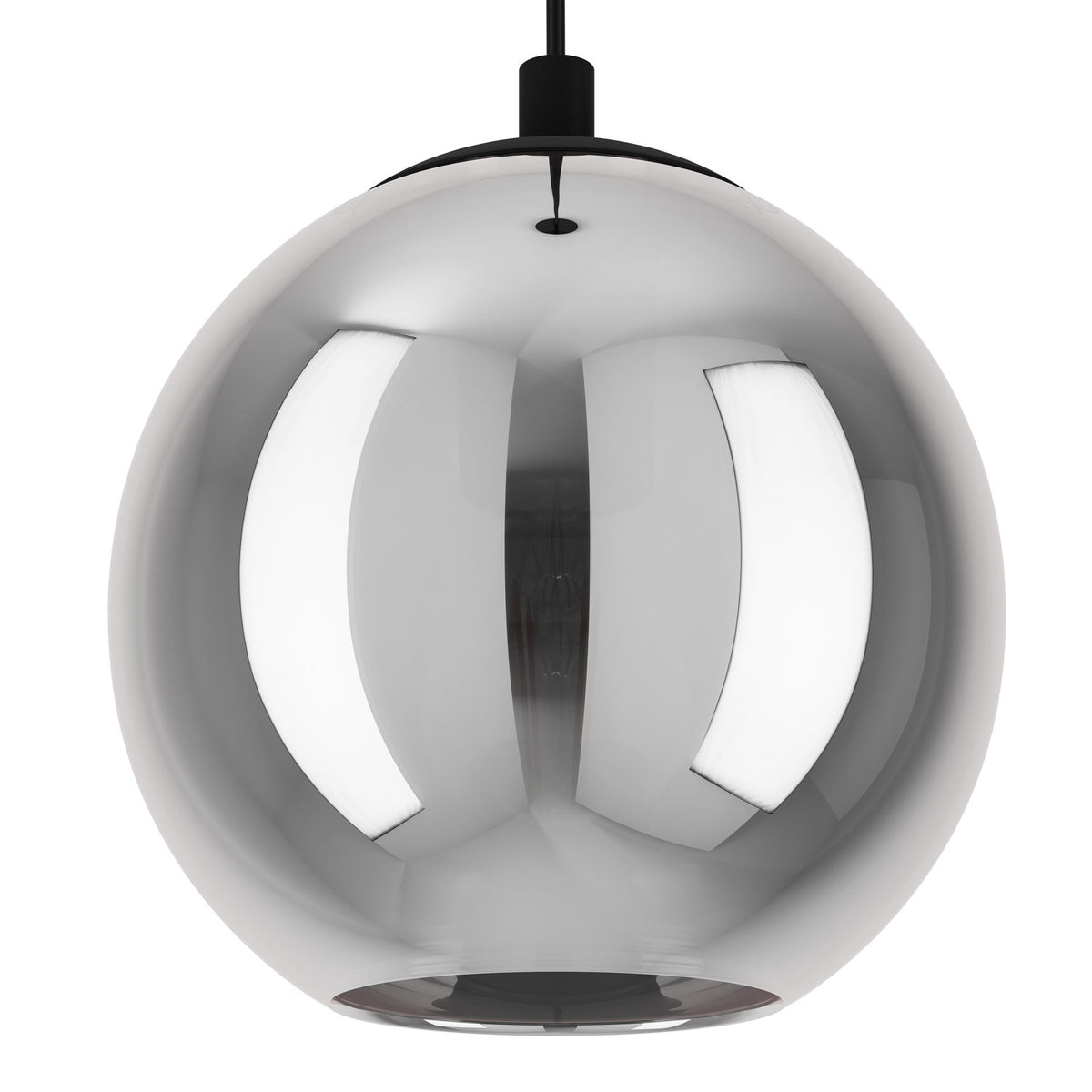 Karnarne Smoked Glass Pendant Light - Black