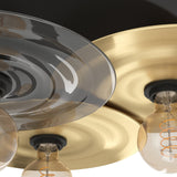 Karnette 3 Light Ceiling Light - Black, Brass & Grey