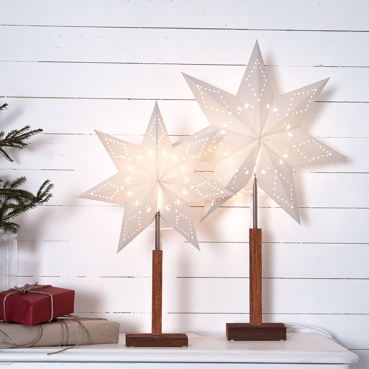 Karo Star Ornament - Brown & Satin Nickel