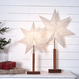 Karo Star Ornament - Brown & Satin Nickel