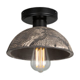 Kauri Ceramic Flush Ceiling Light - Black Clay