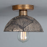 Kauri Ceramic Flush Ceiling Light - Black Clay