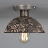 Kauri Ceramic Flush Ceiling Light - Black Clay