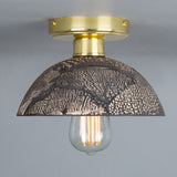 Kauri Ceramic Flush Ceiling Light - Black Clay