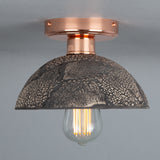 Kauri Ceramic Flush Ceiling Light - Black Clay