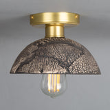 Kauri Ceramic Flush Ceiling Light - Black Clay