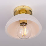 Kauri Ceramic Flush Ceiling Light - Matt White Striped