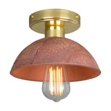Kauri Ceramic Flush Ceiling Light - Red Iron