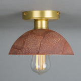 Kauri Ceramic Flush Ceiling Light - Red Iron