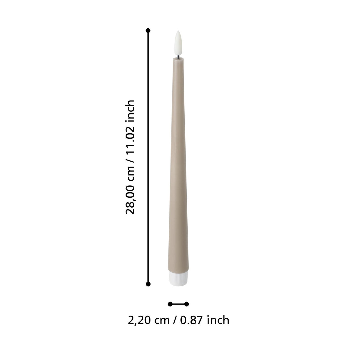 Kavieng LED Candle Set of 2 - Taupe