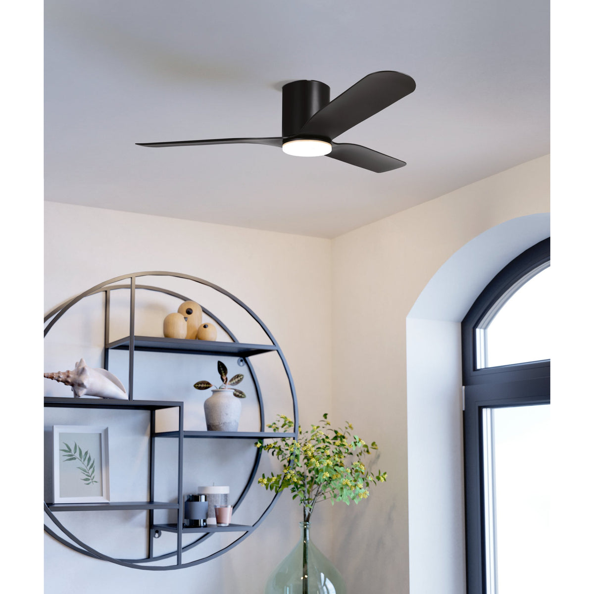 Kawana Ceiling Fan with Light - Matt Black