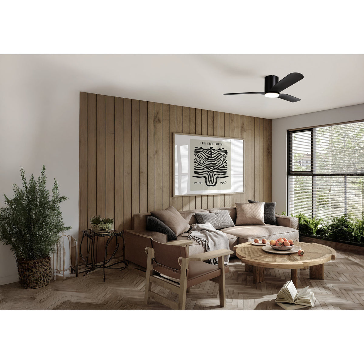 Kawana Ceiling Fan with Light - Matt Black