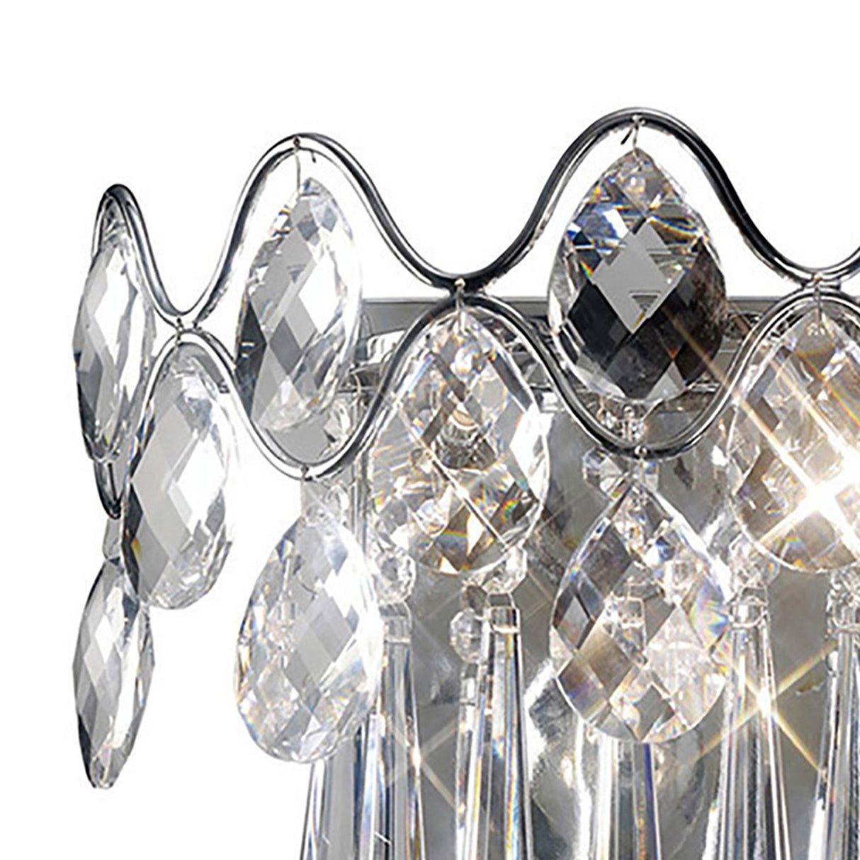 Kenzie 3 Light Crystal Wall Light With Switch - Chrome