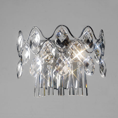 Kenzie 3 Light Crystal Wall Light With Switch - Chrome