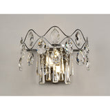 Kenzie 2 Light Crystal Wall Light With Switch - Chrome