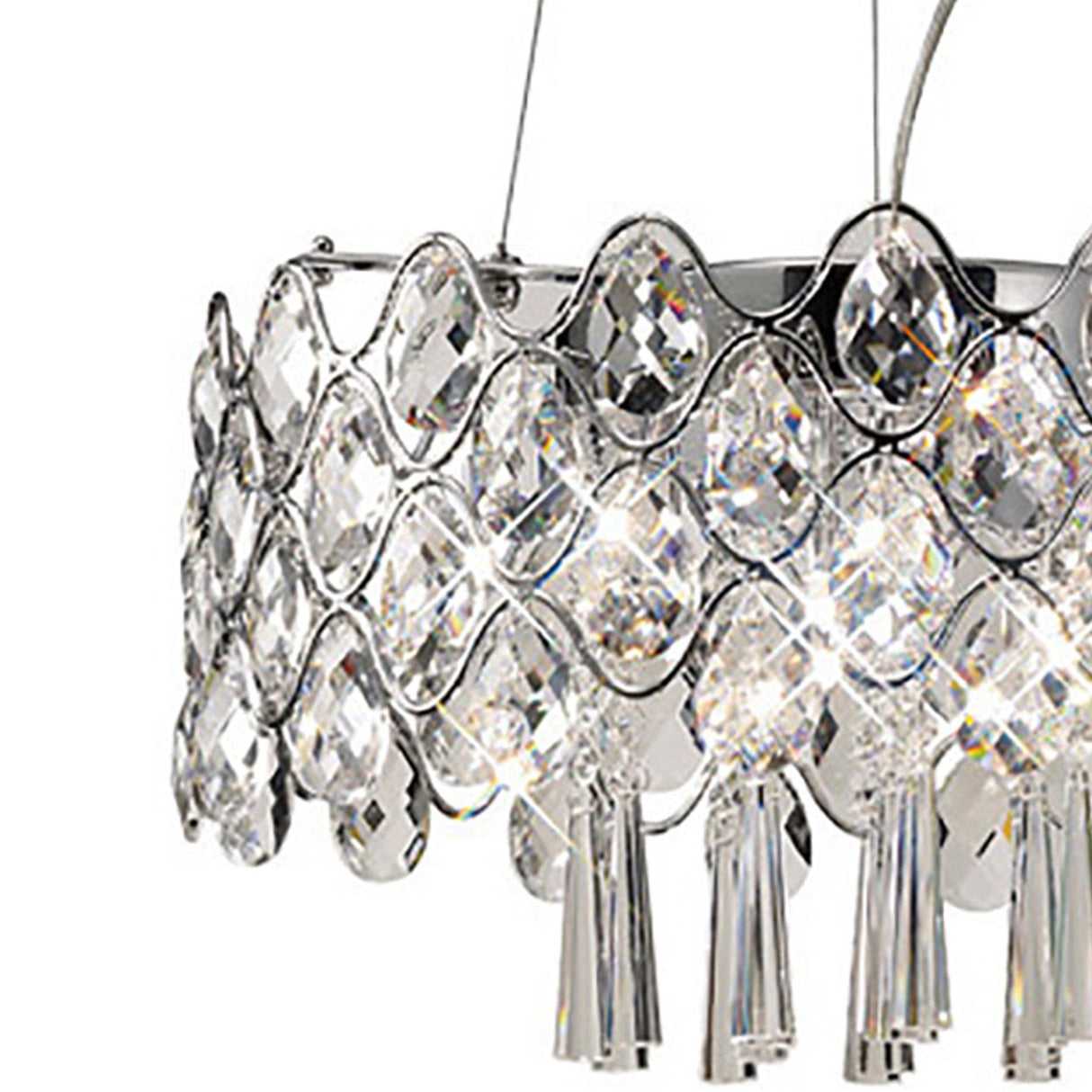 Kenzie 49cm 10 Light Crystal Suspension Light - Polished Chrome