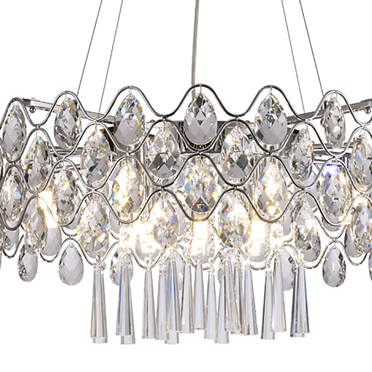 Kenzie 66cm G9 16 Light Crystal Suspension Light - Polished Chrome