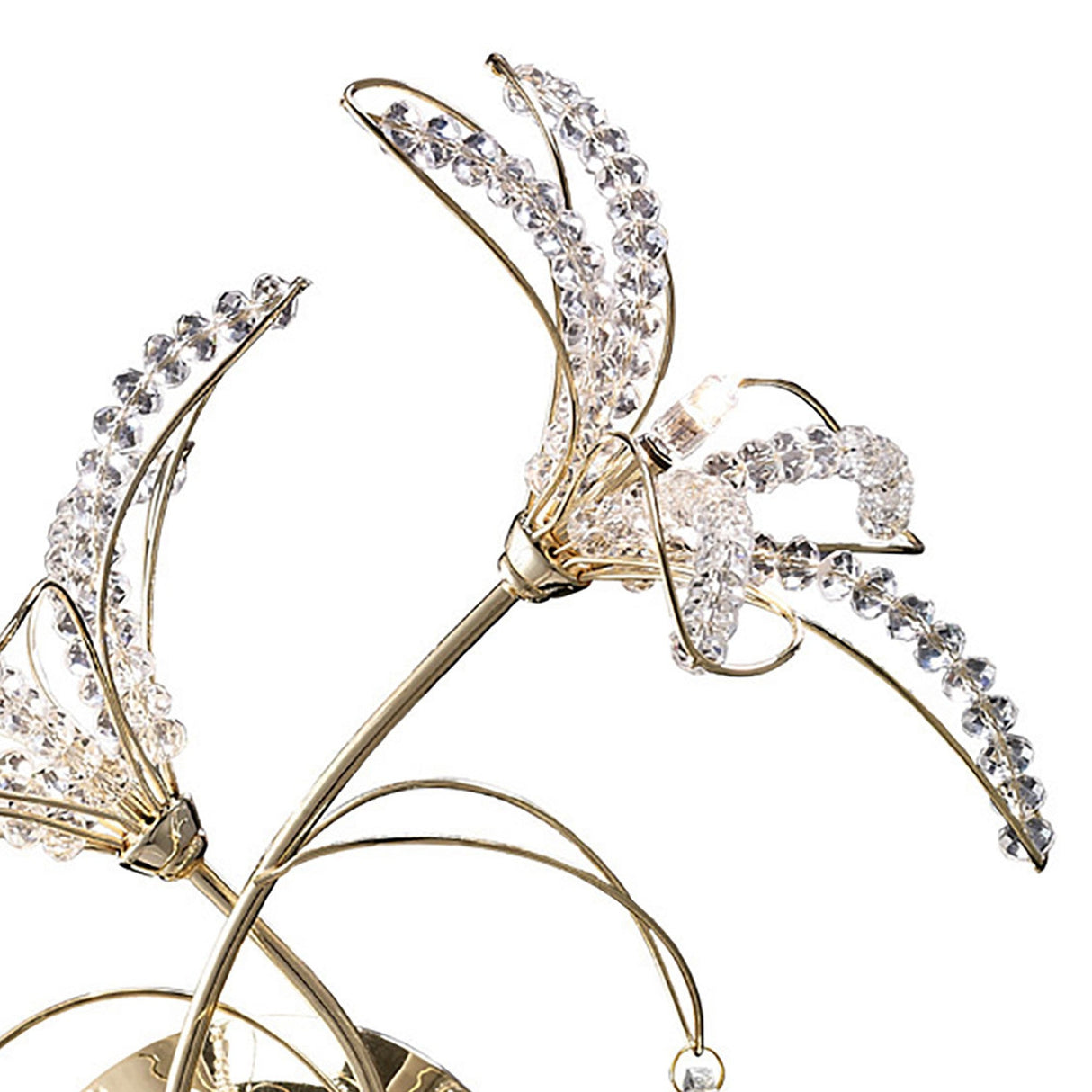 Kenzo 2 Light Crystal Wall Light With Switch - Gold