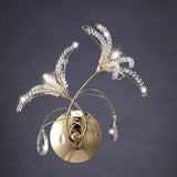 Kenzo 2 Light Crystal Wall Light With Switch - Gold