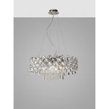 Kenzie 66cm G4 16 Light Crystal Suspension Light - Polished Chrome