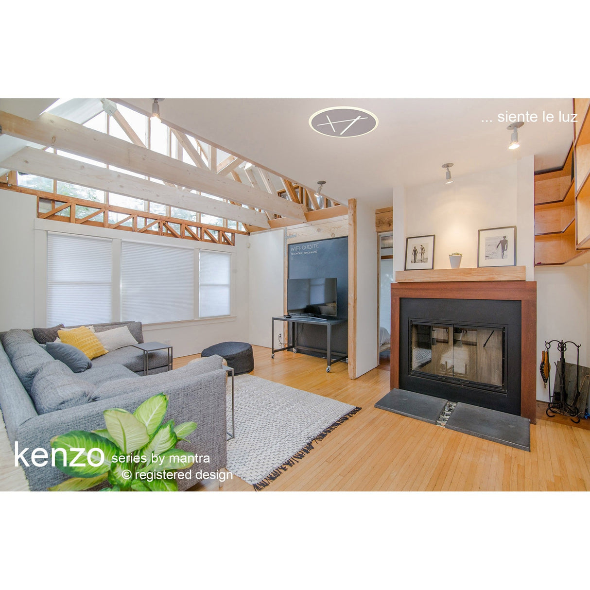 Kenzo LED Flush Ceiling Light 4000K 40W - Sand White