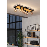 Kernanne Flush Ceiling Light - Black & Brown