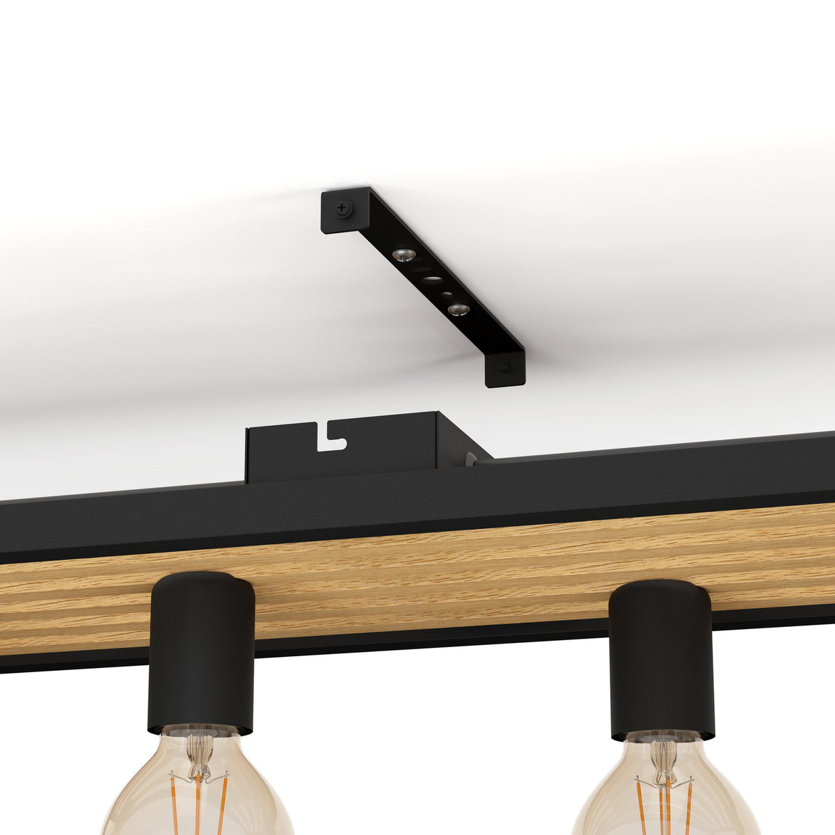 Kernanne Flush Ceiling Light - Black & Brown