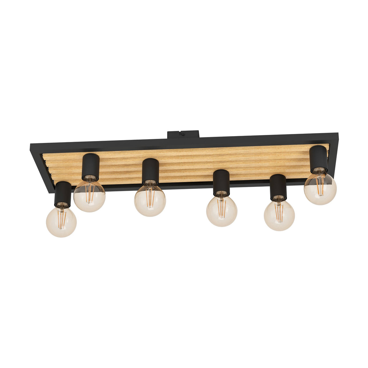 Kernanne Flush Ceiling Light - Black & Brown