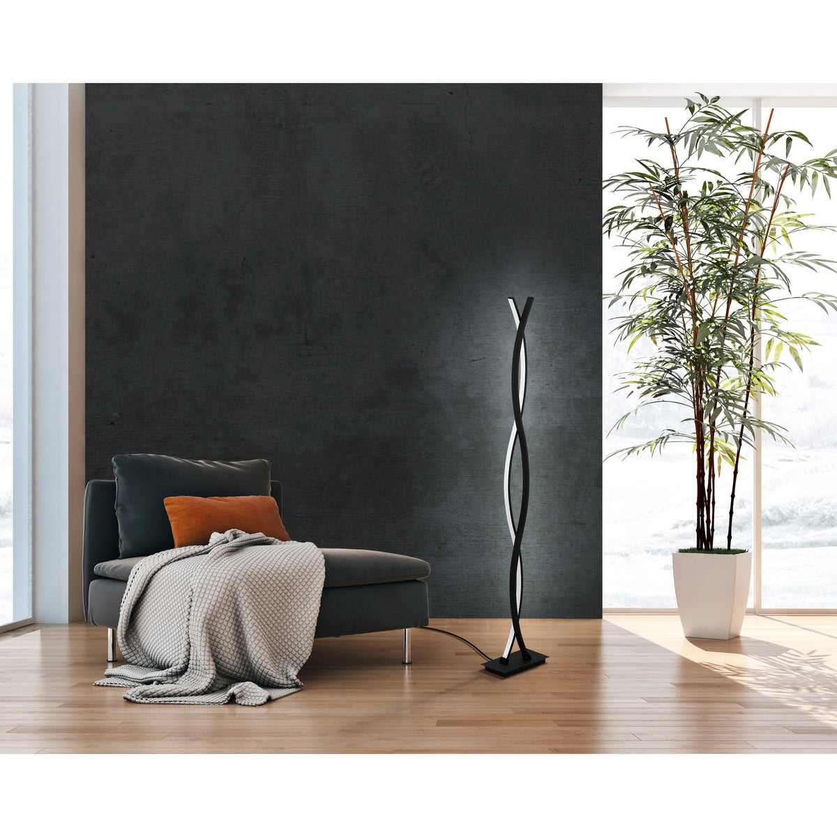 Keselle LED Floor Lamp - Black