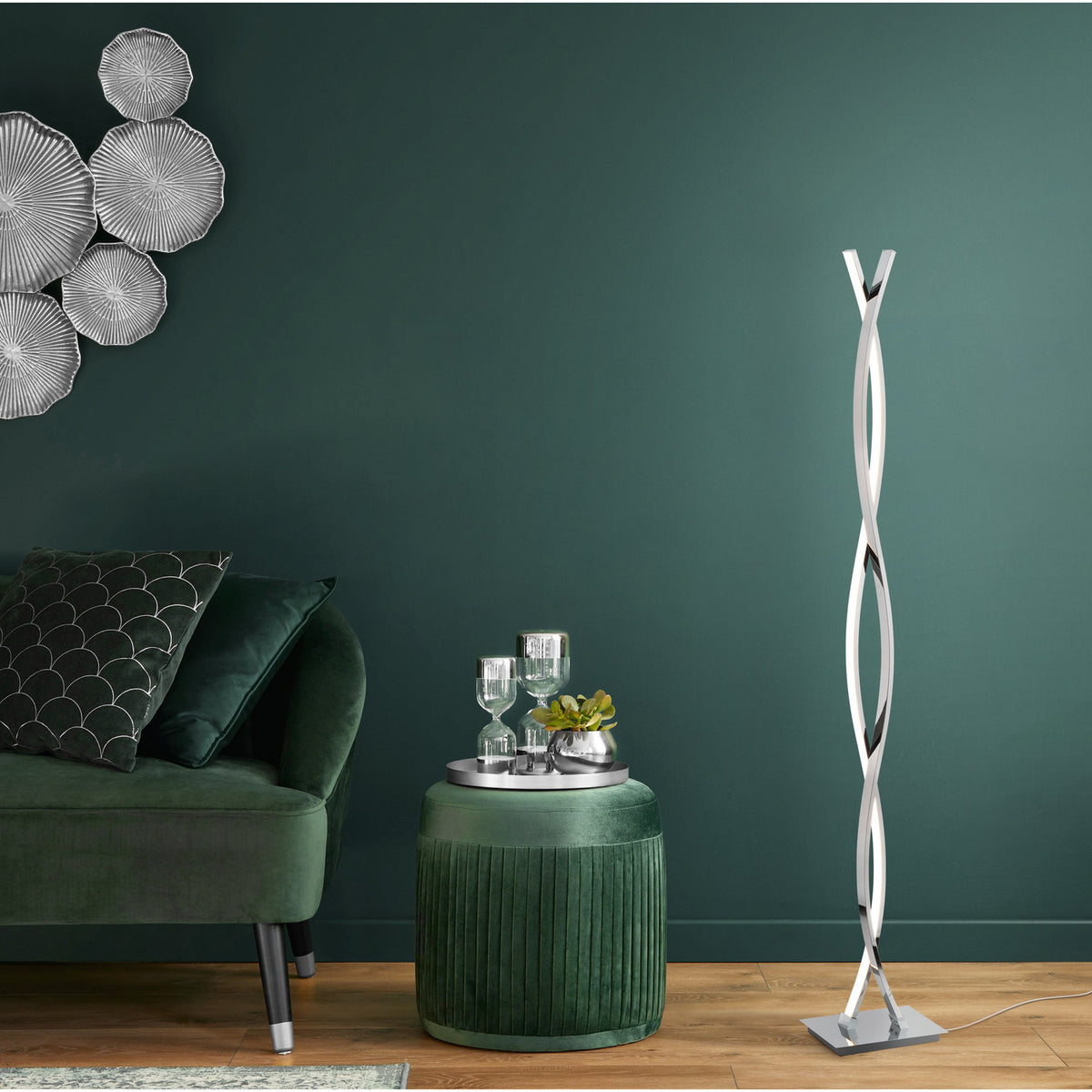 Keselle LED Floor Lamp - Chrome