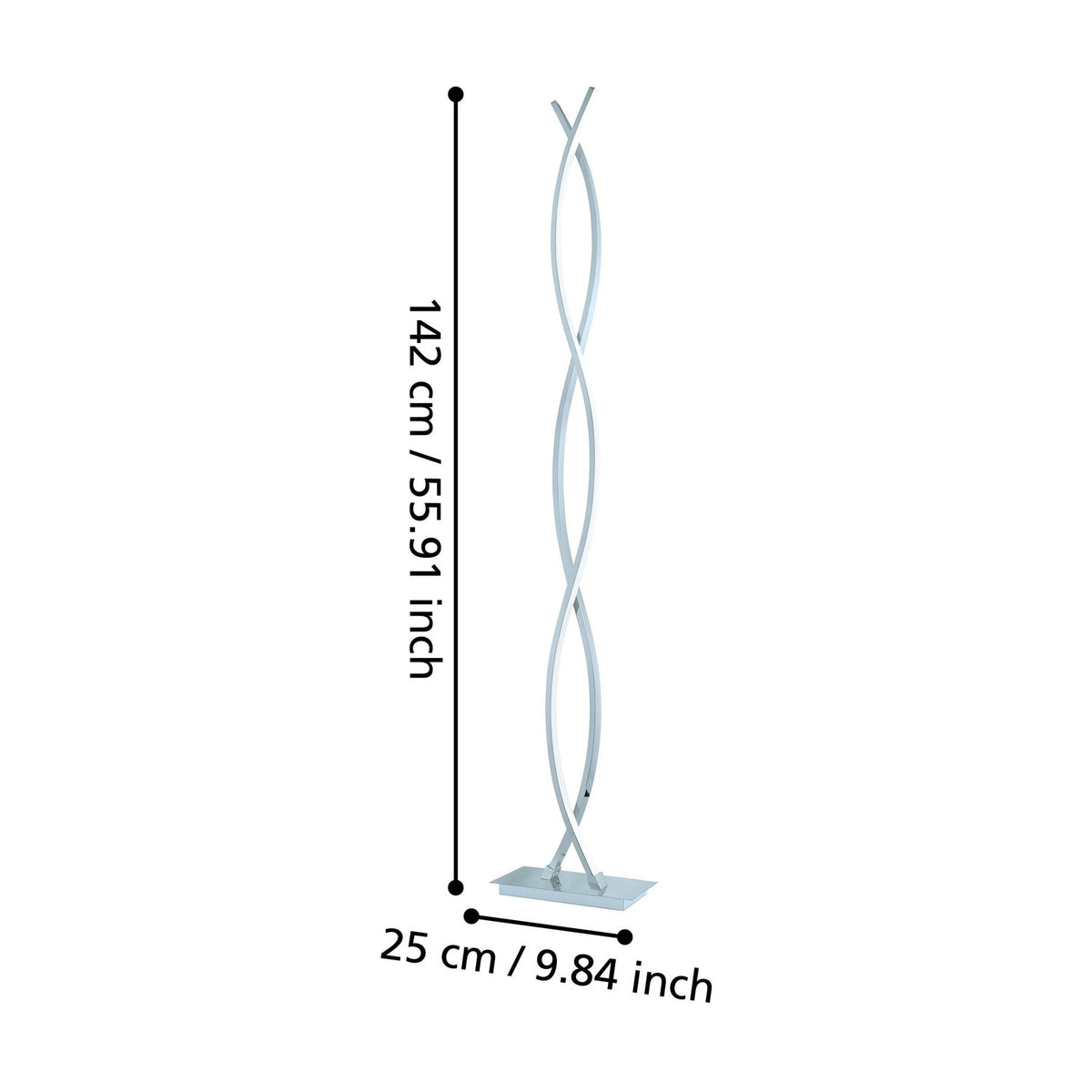 Keselle LED Floor Lamp - Chrome