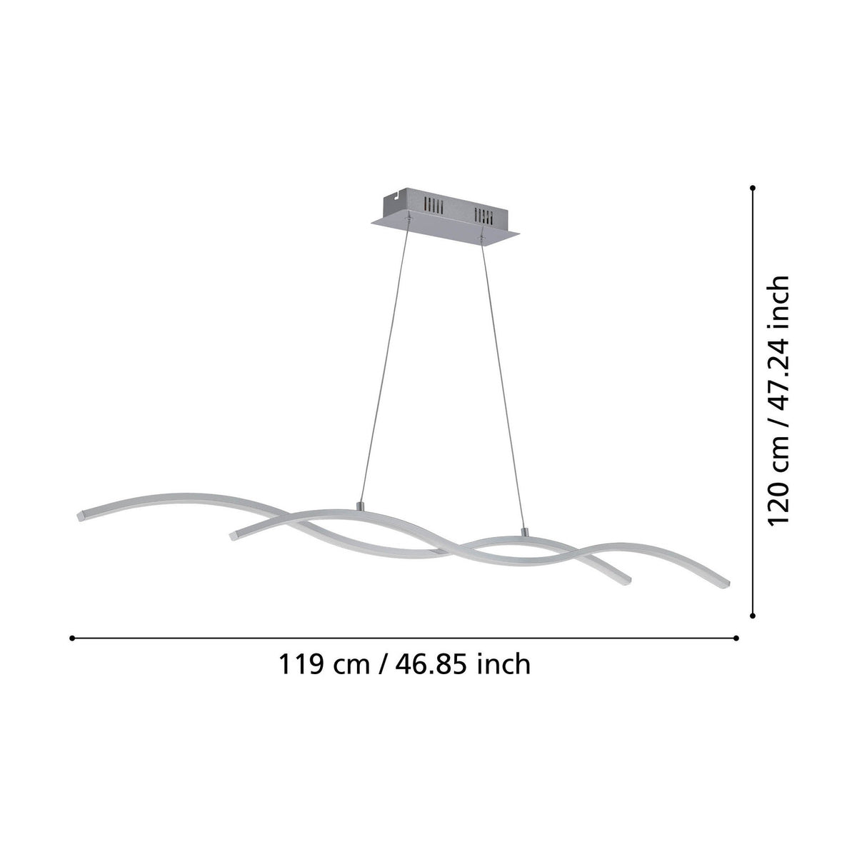 Keselle Pendant Light 120cm - Chrome