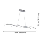 Keselle Pendant Light 120cm - Chrome