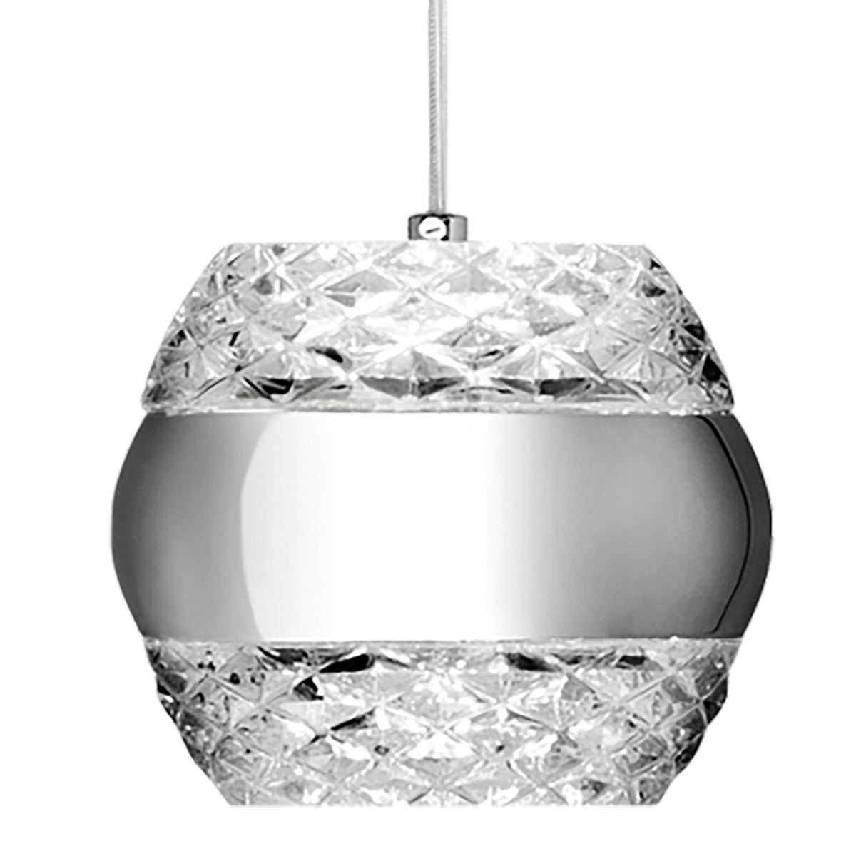 Khalifa 5 Light LED Glass Cluster Pendant Light - Polished Chrome