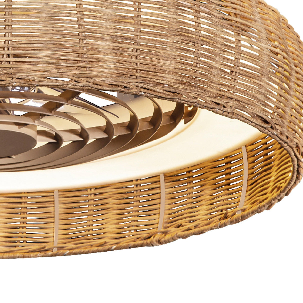 Kilimanjaro CCT Dimmable LED Ceiling Retractable Fan Light With Remote Control - Brown