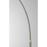 A close-up of the Kinke Floor Lamp With Hook - Black shows its curved black stainless steel rod and small rectangular connector against a plain light gray background.