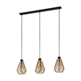 Kirenne Fabric Linear Pendant Light - Black
