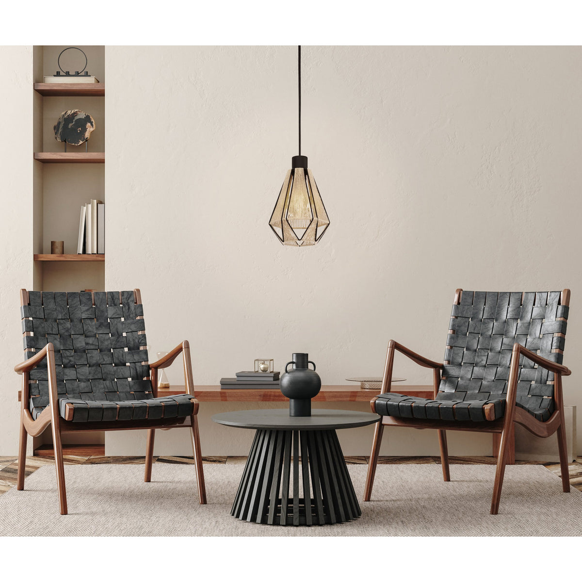 Kirenne Fabric Pendant Light - Black