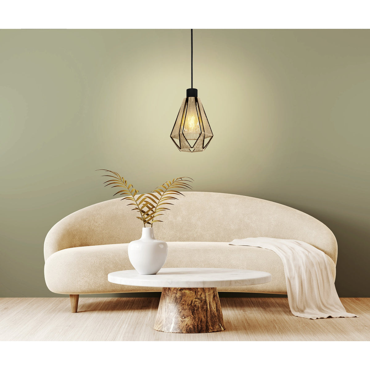 Kirenne Fabric Pendant Light - Black