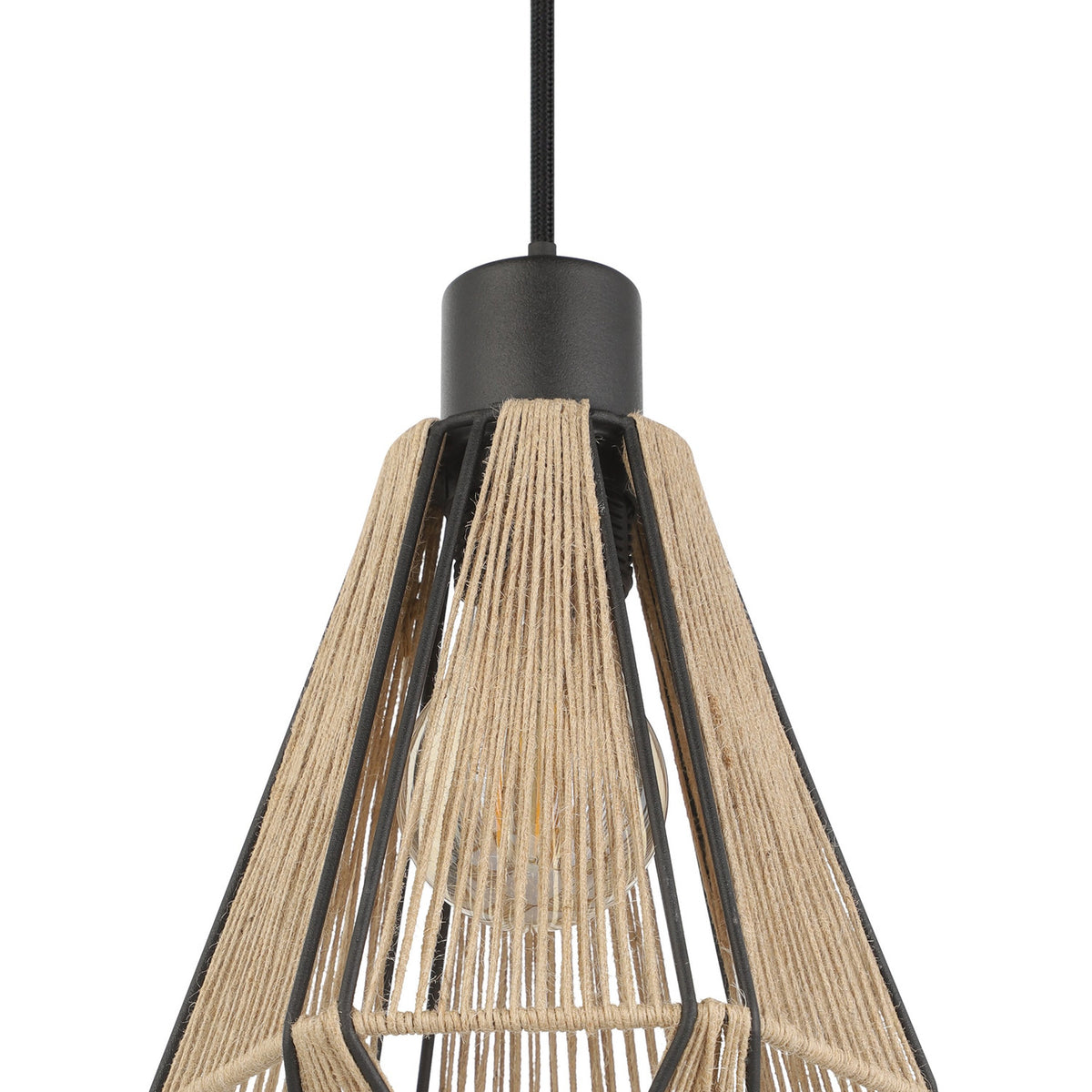Kirenne Fabric Pendant Light - Black