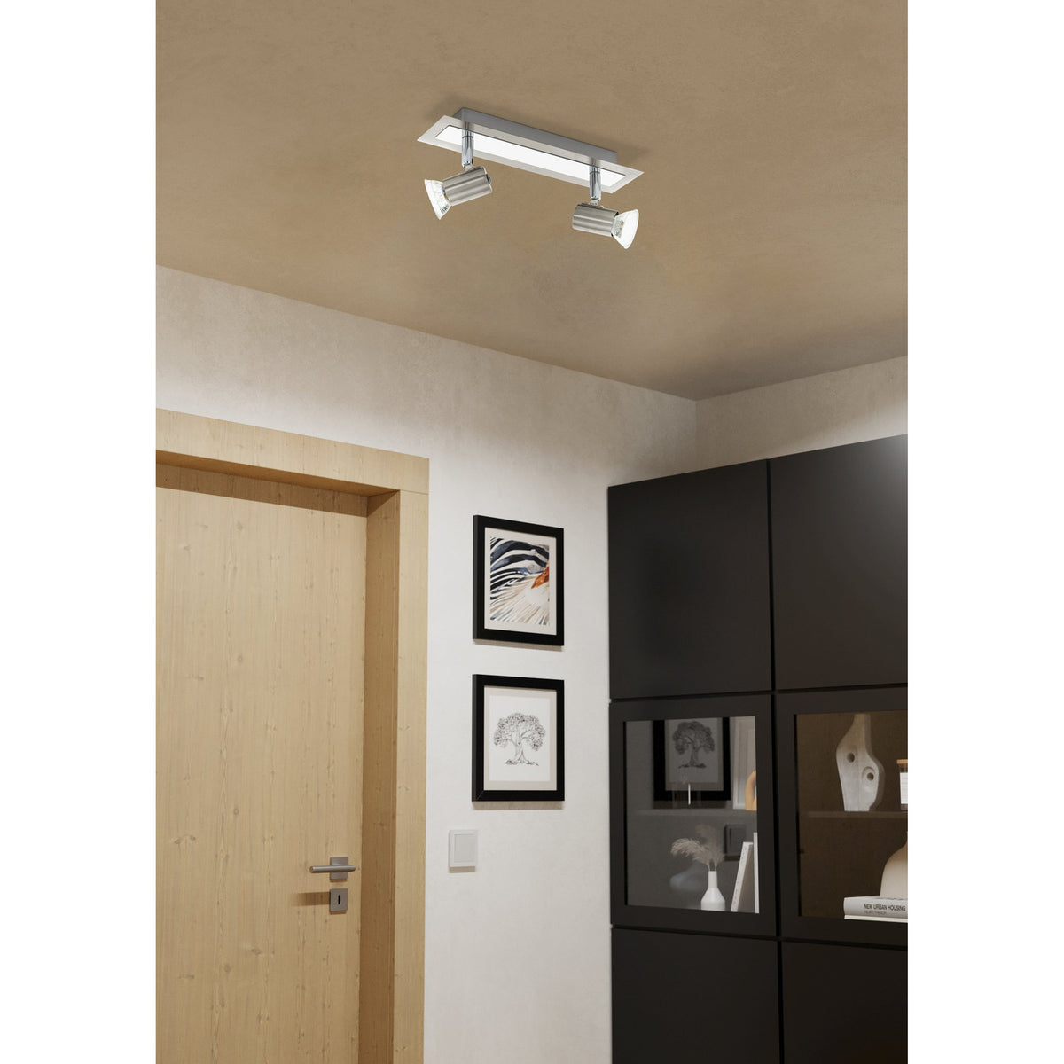 Kirmarne 2 Light Spotlight Bar - Satin Nickel & Chrome